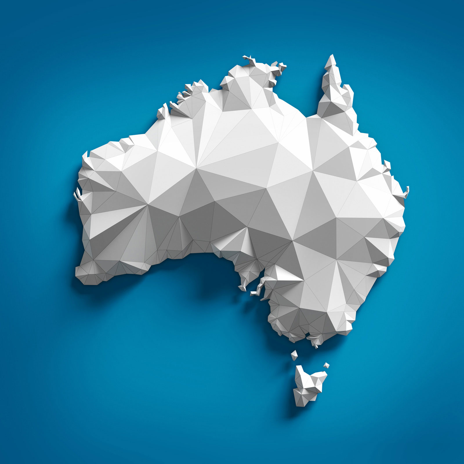 Outline of Australia made out of paper