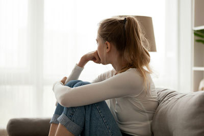 Photo of girl on a sofa