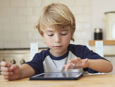 Boy using tablet