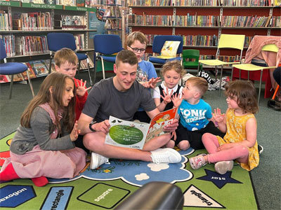 Photo of Peter Sawkins in library