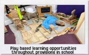 Play based learning opportunities throughout provisions in school.